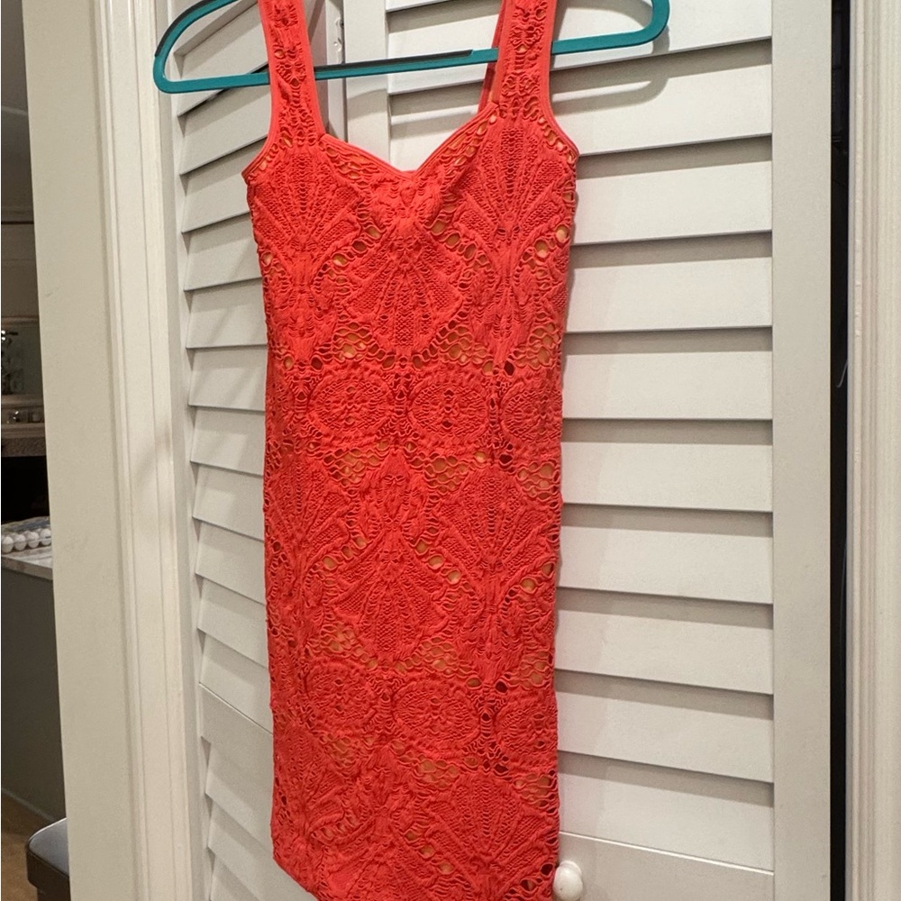 Free People Intimately Medallion Slip Coral Bodycon Dress